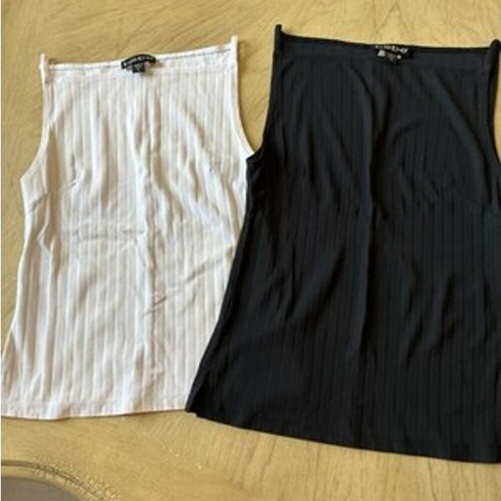 VTG Y2K Bebe Tank Top Boat Neck Career Minimalist 90s sleeveless Retro S Lot 2